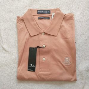 New*Page & Tuttle Golf Polo Shirt Mens XL/L*Orange Double Mercerized Cotton